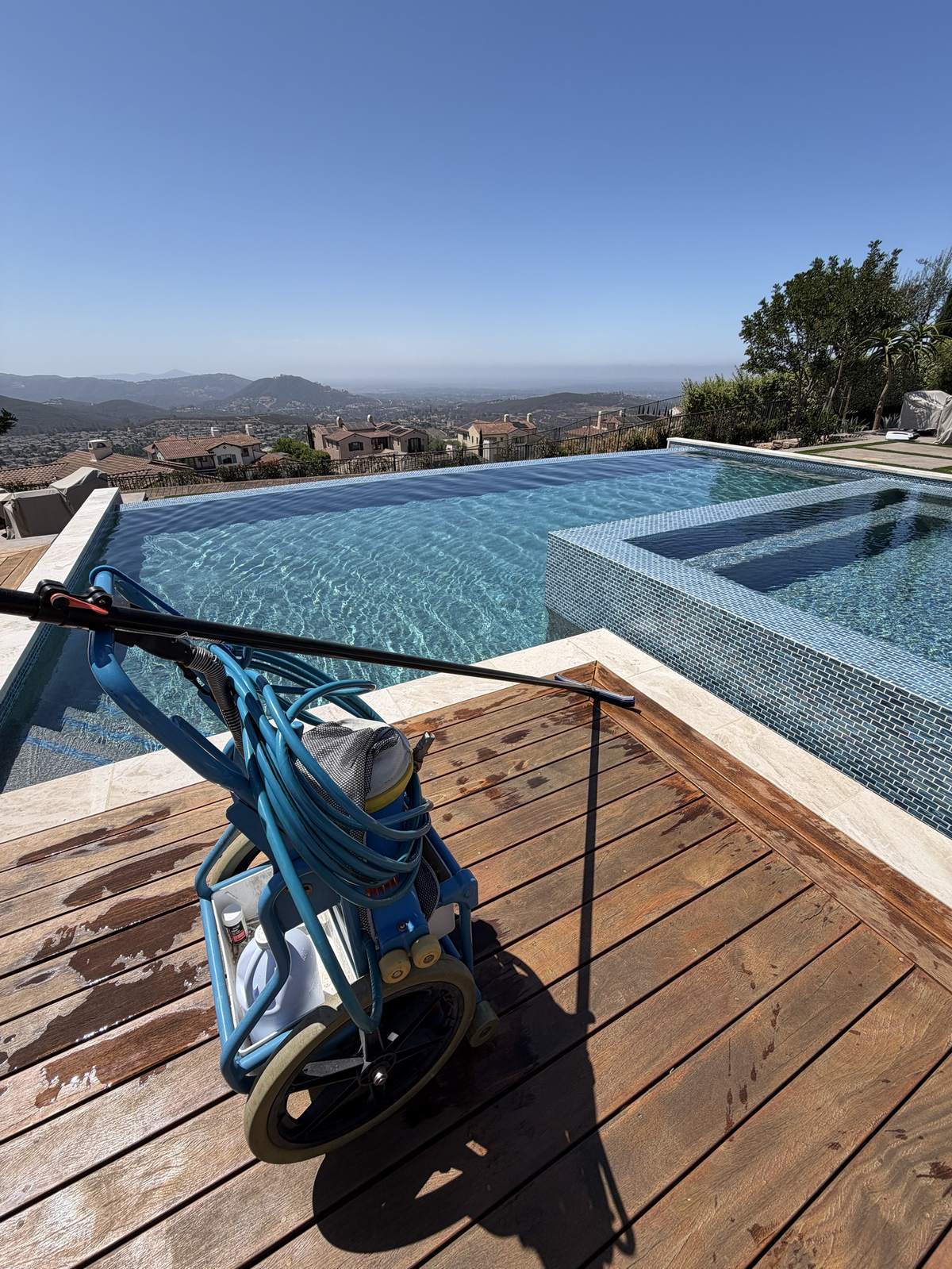 Hillside pool and spa serviced by Fairwater Pools